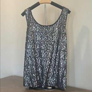 Old Navy Gray Sequin Tank Top